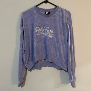 Nike Retro Lavender Stripe Long Sleeve Cropped Track Top L